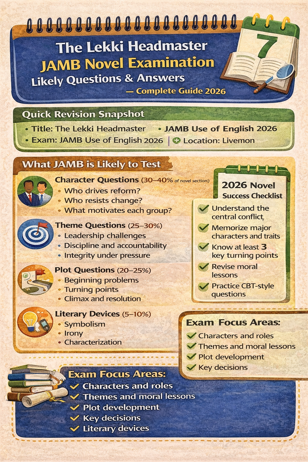 The Lekki Headmaster JAMB Novel Examination Likely Questions & Answers – Complete Guide 2026