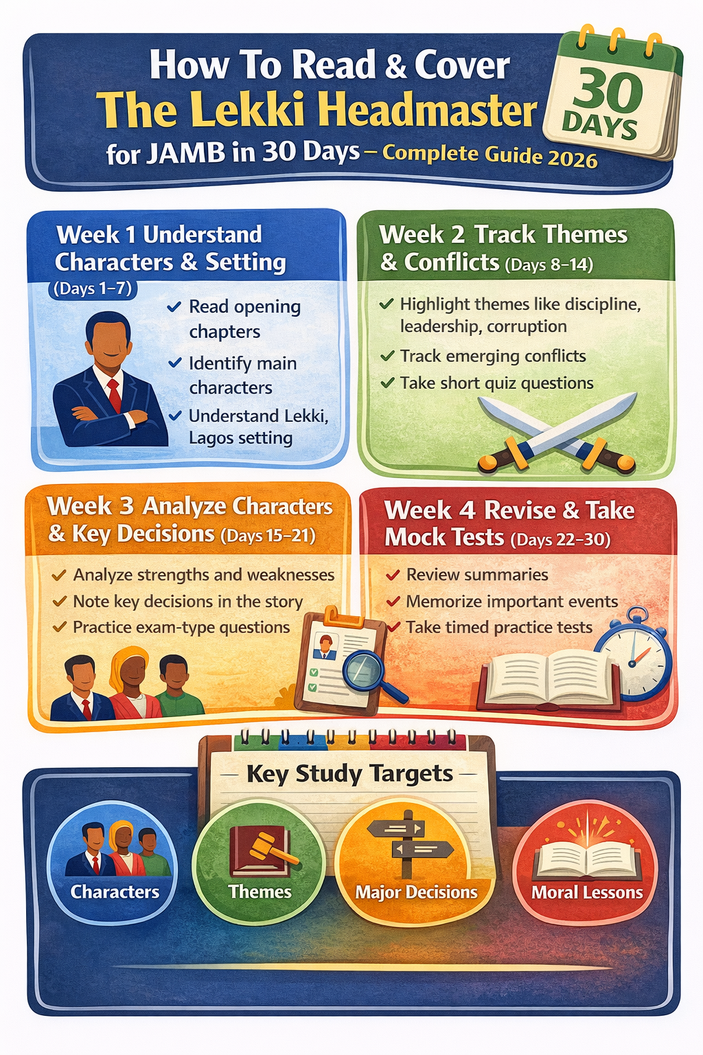 How To Read & Cover The Lekki Headmaster Text For JAMB In 30 Days – Complete Guide 2026