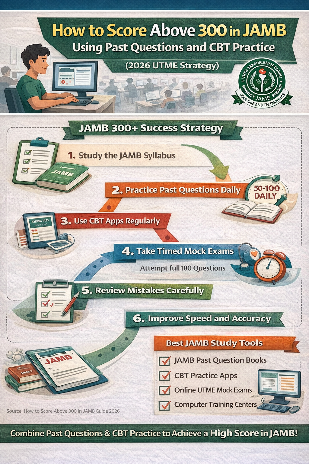 How to Score Above 300 in JAMB Using Past Questions and CBT Practice