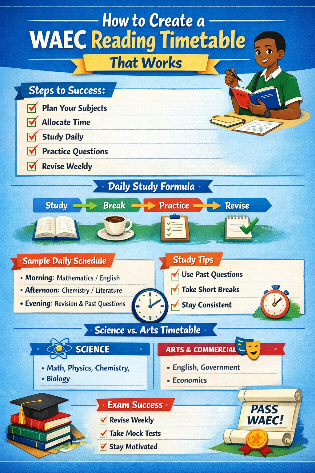 How to Create a WAEC Reading Timetable That Works (2026 Guide for Serious Candidates)