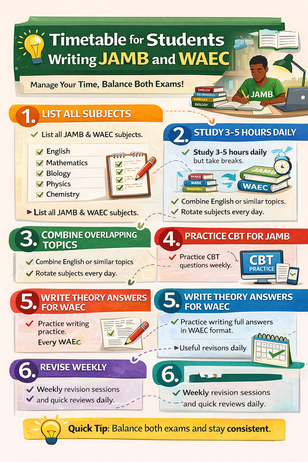 Timetable for Students Writing JAMB and WAEC 2026