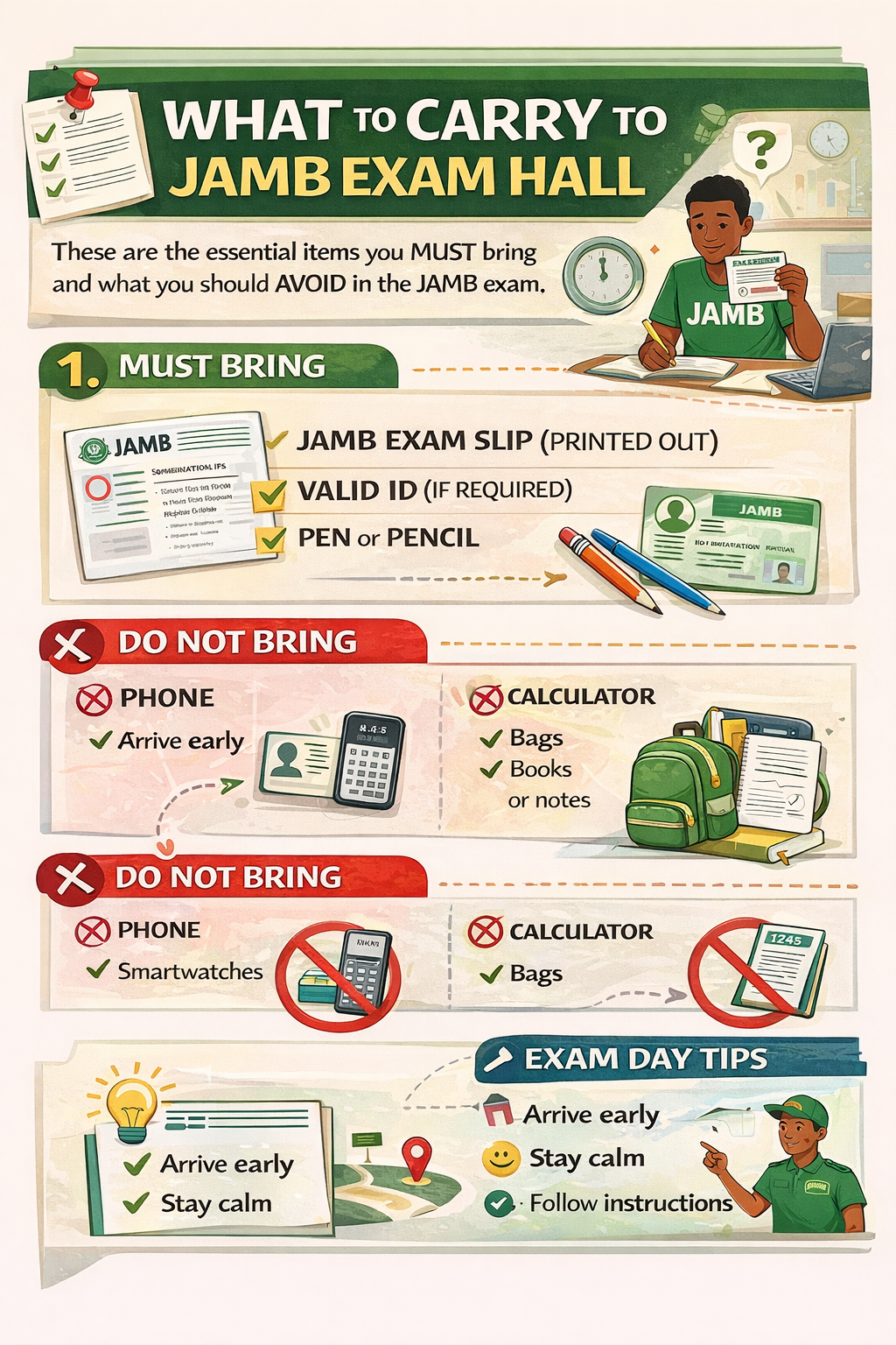 What to Carry to JAMB Exam Hall 2026