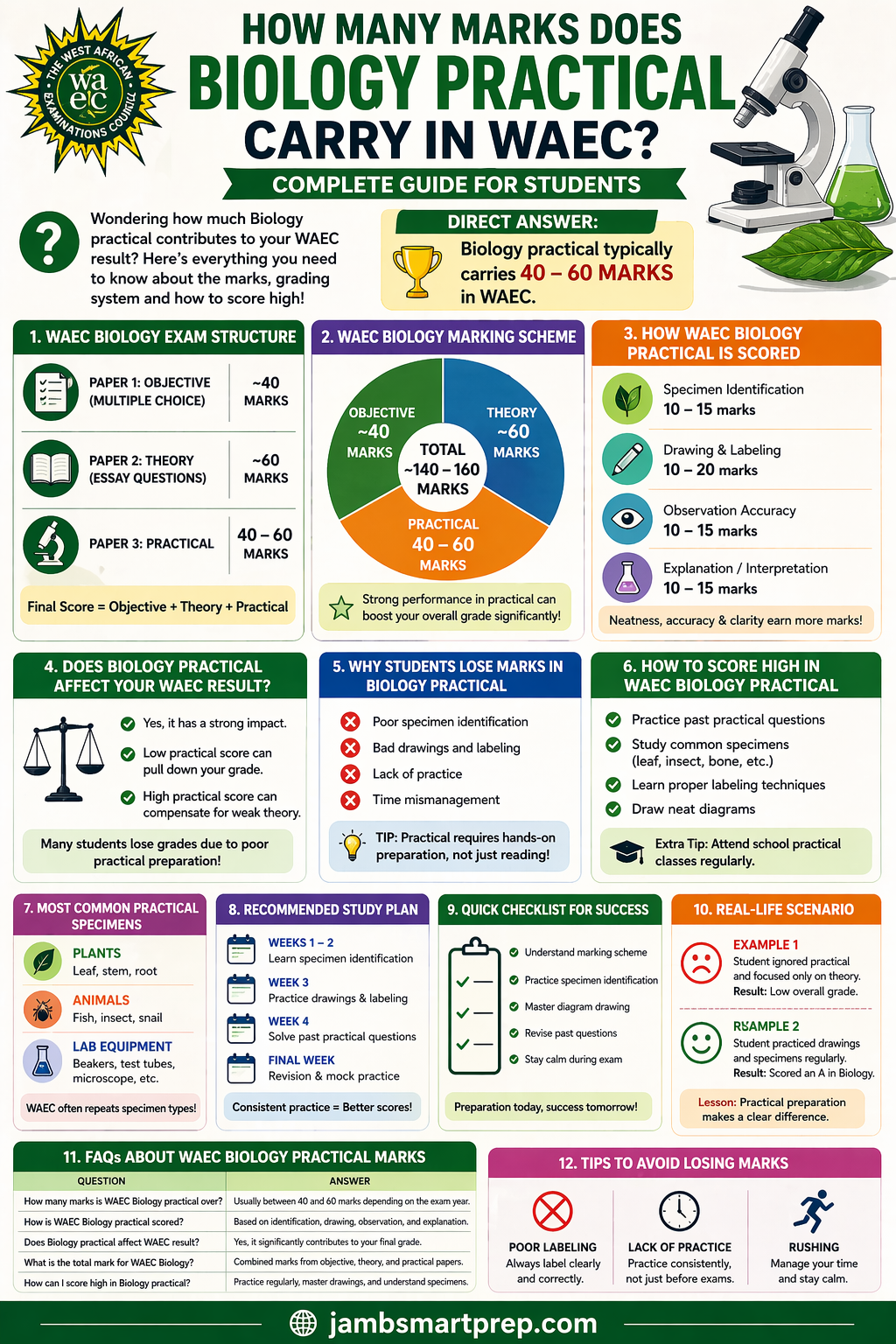 How Many Marks Does Biology Practical Carry in WAEC? (Complete Guide for Students)
