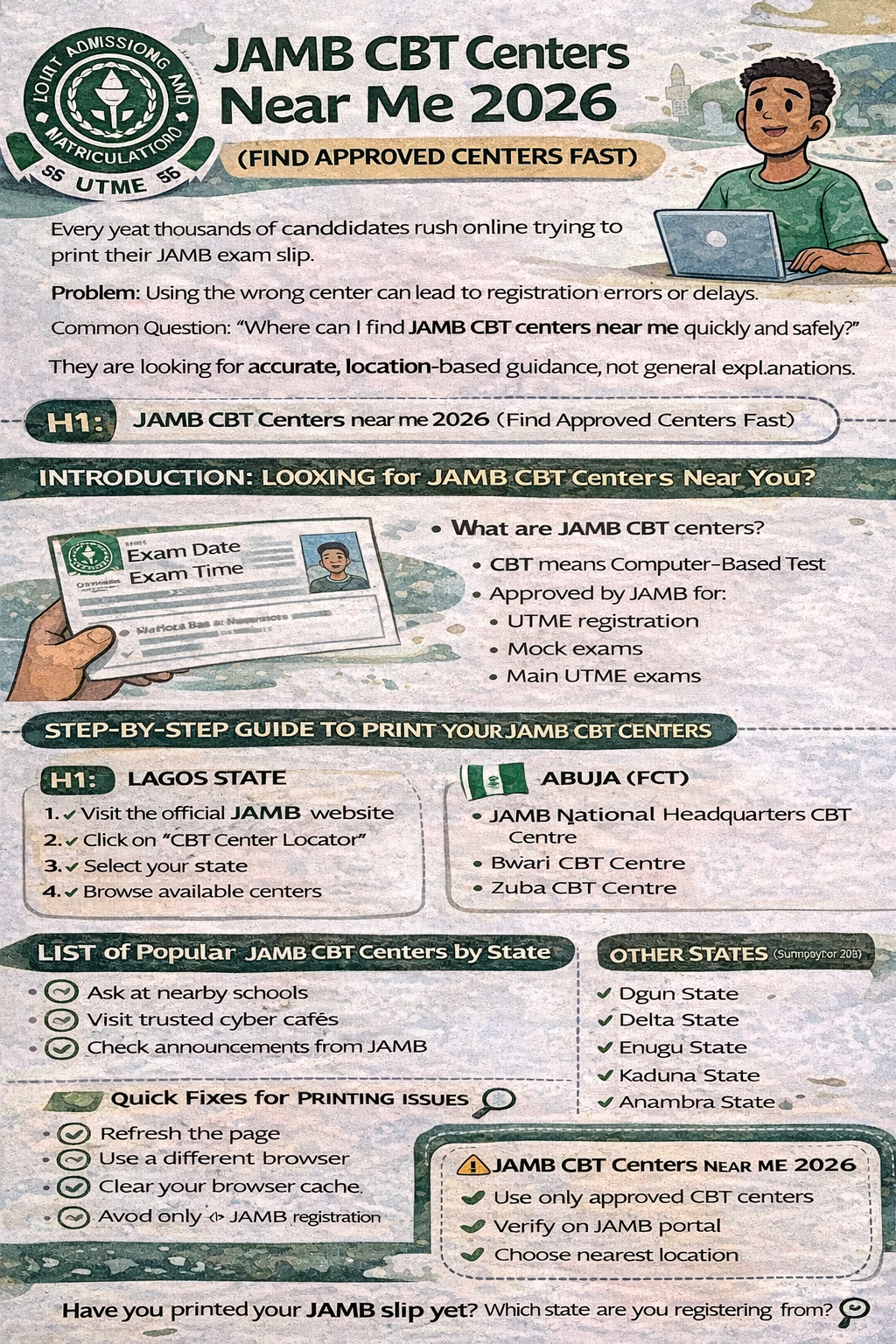 JAMB CBT Centers Near Me 2026 (Find Approved Centers Fast)