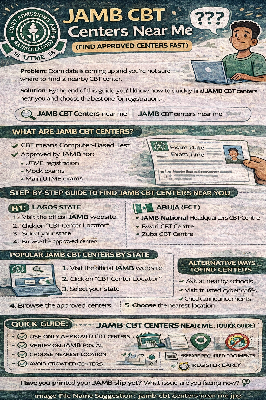 JAMB CBT Centers Near Me 2026 (Find Approved Centers Fast)