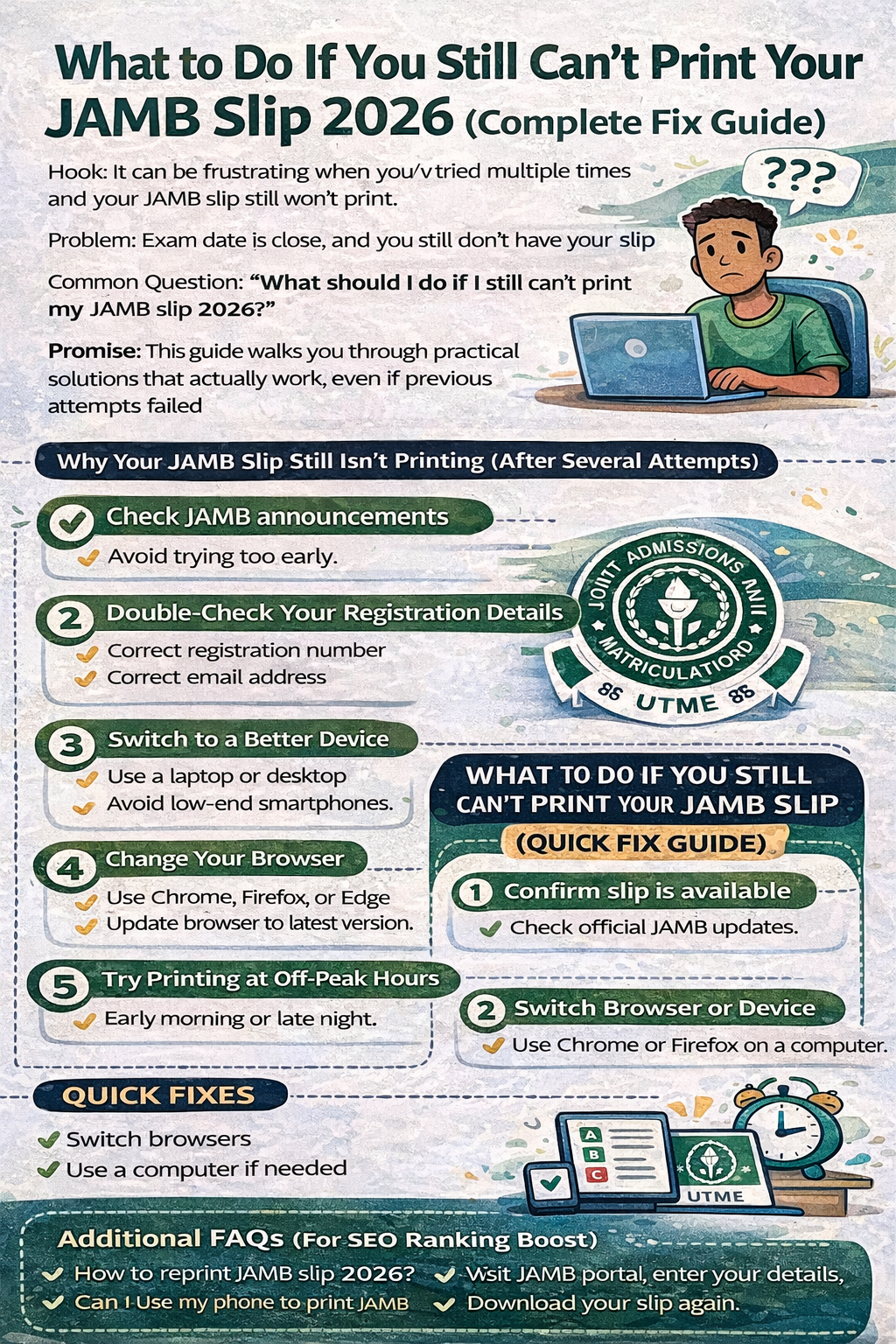 What to Do If You Still Can’t Print Your JAMB Slip 2026 (Complete Fix Guide)