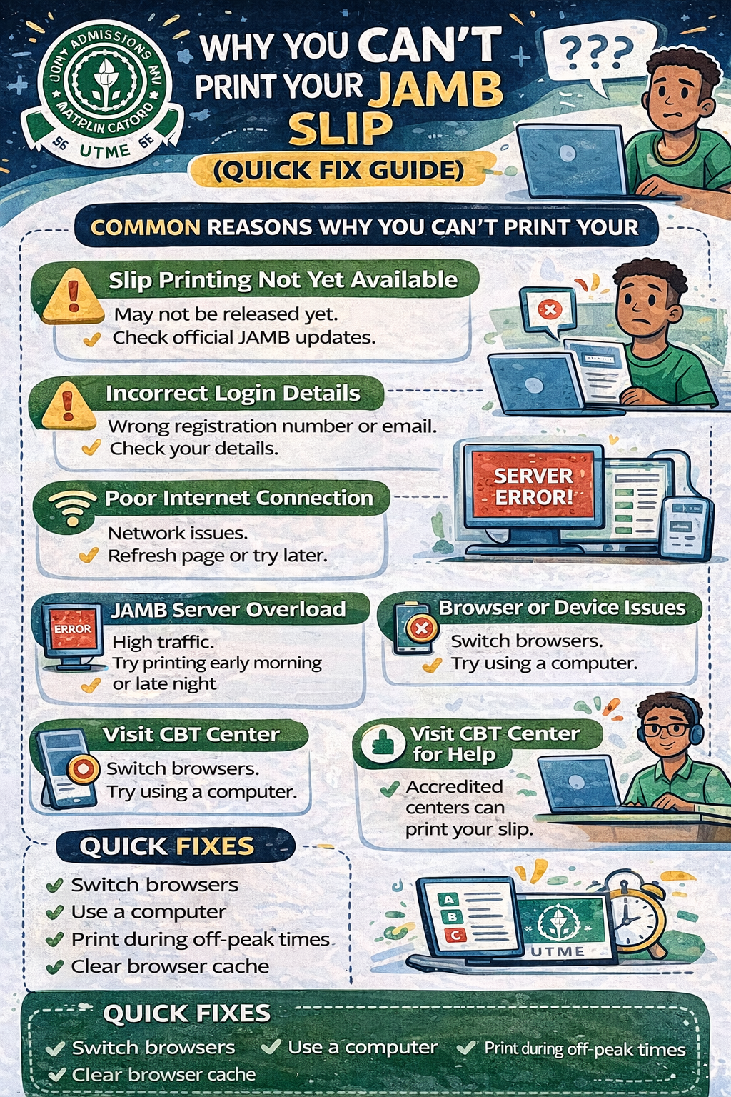 Why Can’t I Print My JAMB Slip 2026? (Causes & Easy Fix Guide)