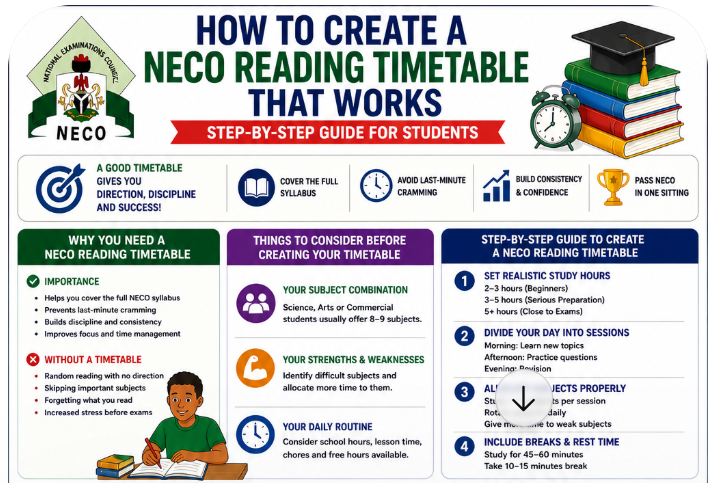 How to Create a NECO Reading Timetable That Works (Step-by-Step Guide for Students)