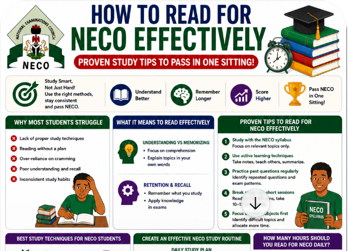 How to Read for NECO Effectively (Proven Study Tips to Pass in One Sitting)