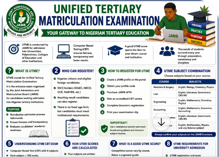 Unified Tertiary Matriculation Examination: UTME Meaning Explained