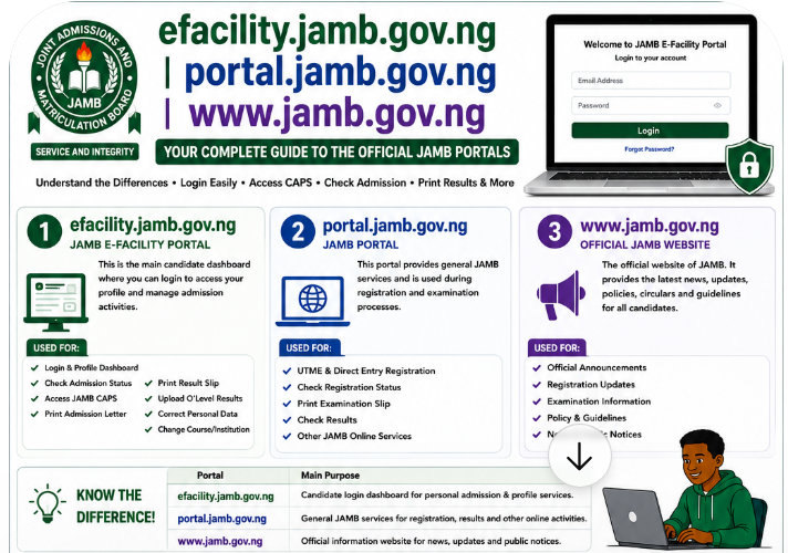 efacility.jamb.gov.ng - portal.jamb.gov.ng | www.jamb.gov.ng