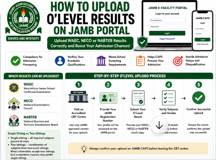 How to Upload O’Level Results on JAMB Portal