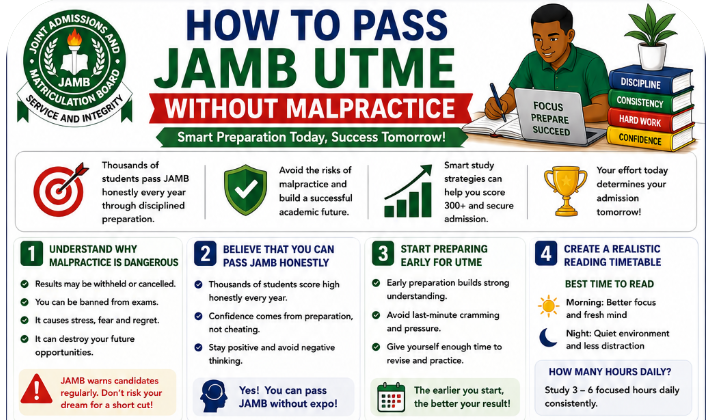 How to Pass JAMB UTME Without Malpractice