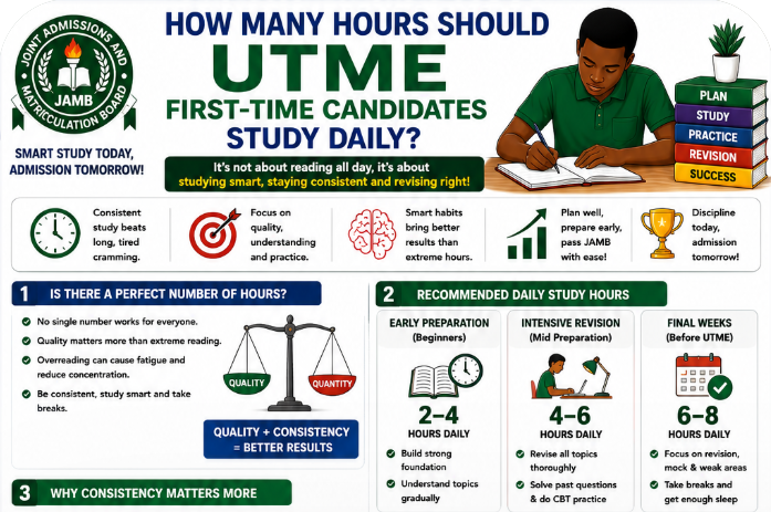How Many Hours Should UTME First-Time Candidates Study Daily?