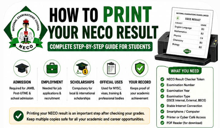 How to Print Your NECO Result 2026 (Complete Step-by-Step Guide)