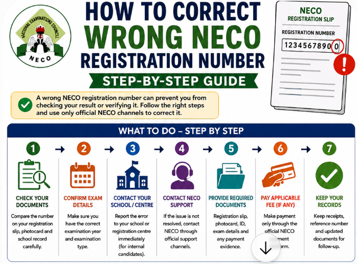 How To Correct Wrong NECO Registration Number: Step-by-Step Guide