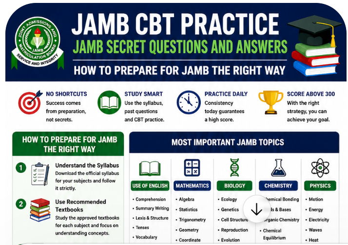 JAMB CBT Practice – JAMB Secret Questions And Answers | How to Prepare For JAMB the Right Way