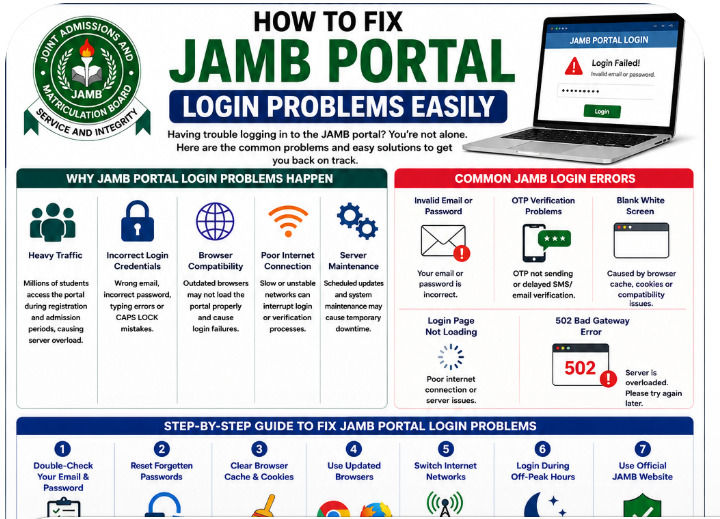 How to Fix JAMB Portal Login Problems Easily