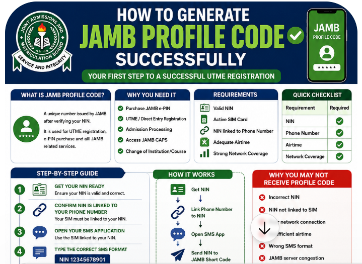 How to Generate JAMB Profile Code Successfully 2026