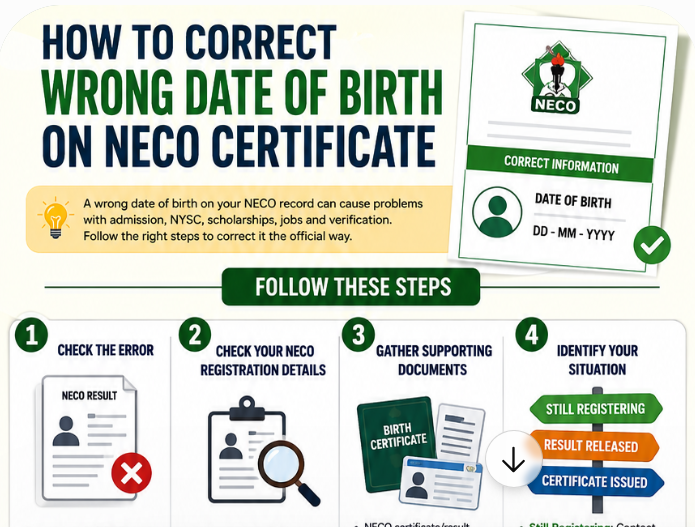 How to Correct Wrong Date of Birth on NECO Certificate