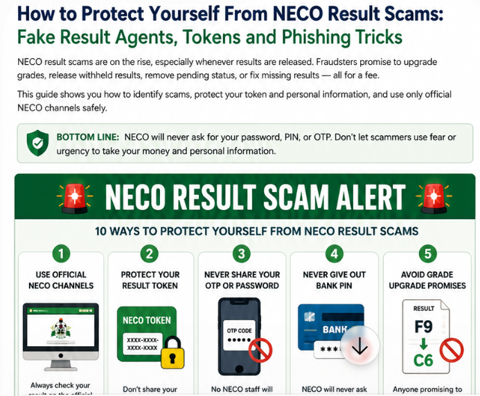 How to Protect Yourself From NECO Result Scams: Fake Result Agents, Tokens and Phishing Tricks